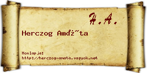 Herczog Amáta névjegykártya